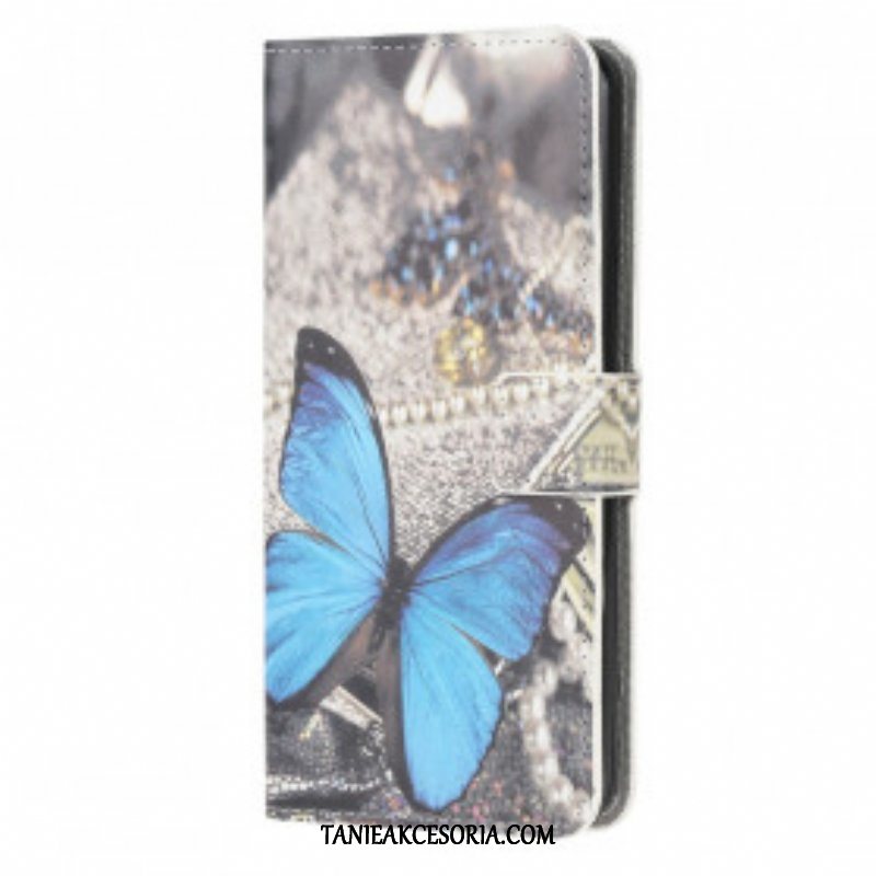 Etui Folio do Moto G50 Niebieski Motyl