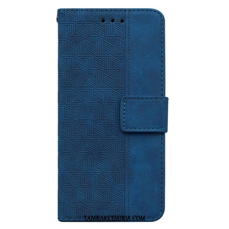 Etui Folio do Moto G73 5G z Łańcuch Pasiasty Wzór