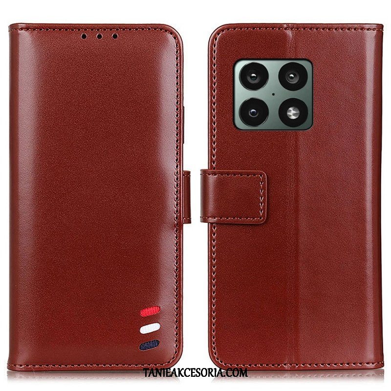 Etui Folio do OnePlus 10 Pro 5G Trójkolorowy Efekt Skóry