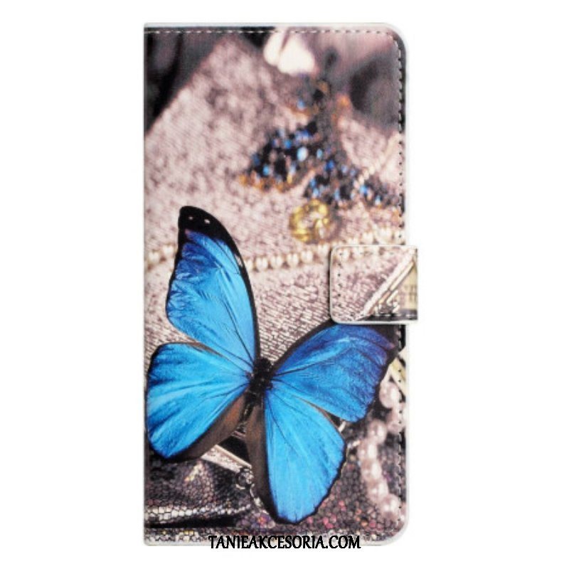 Etui Folio do OnePlus 10T 5G Niebieski Motyl