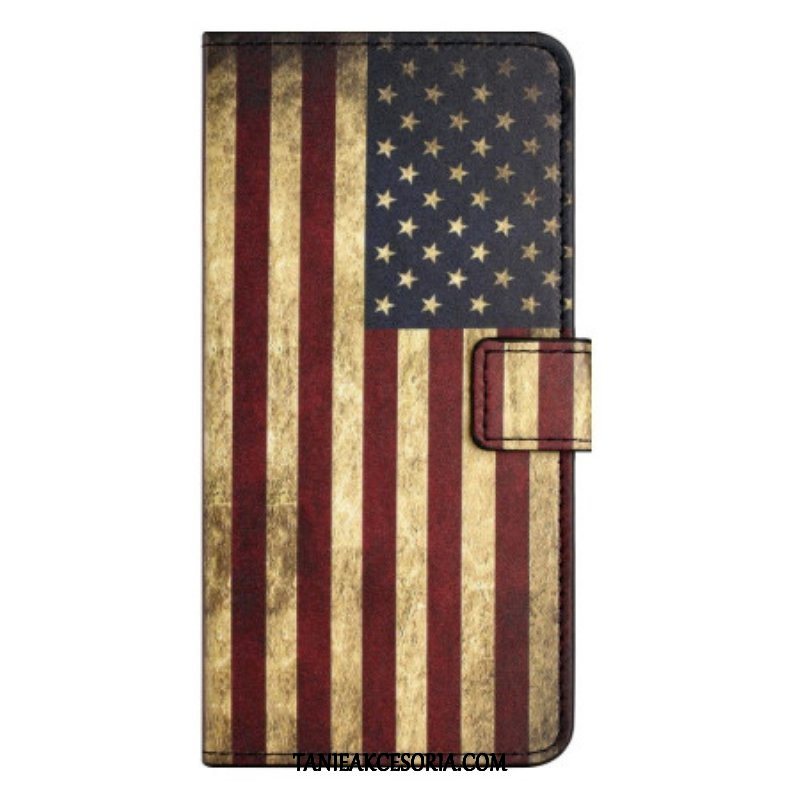 Etui Folio do OnePlus 10T 5G Vintage Flaga Amerykańska