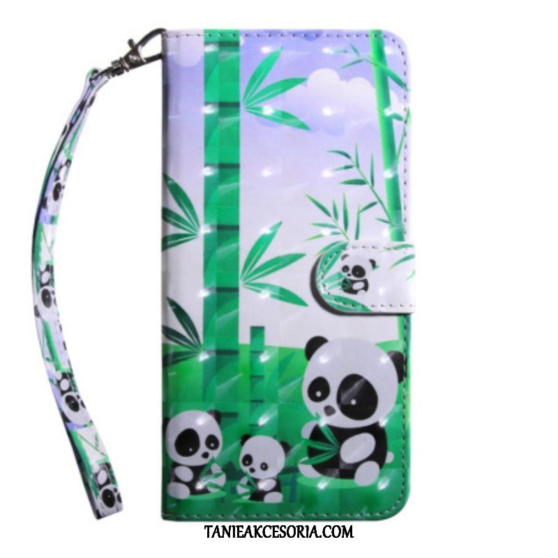 Etui Folio do Oppo A54 5G / A74 5G Panda Ze Smyczą