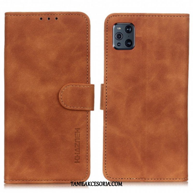 Etui Folio do Oppo Find X3 Pro Matowy Efekt Skóry Vintage Khazneh