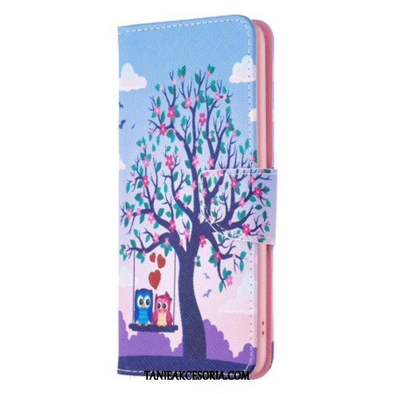 Etui Folio do Samsung Galaxy A14 / A14 5G Sowy Na Huśtawce