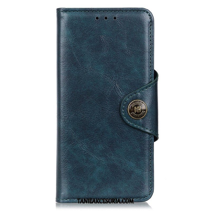 Etui Folio do Samsung Galaxy A14 / A14 5G Sztuczna Skóra Lakierowana Z Guzikiem