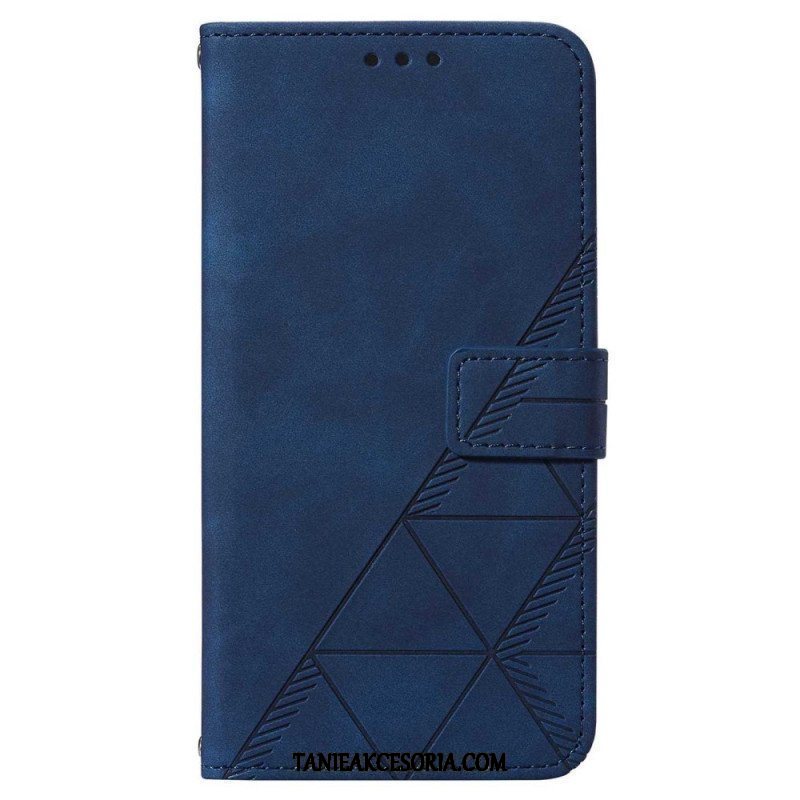 Etui Folio do Samsung Galaxy A14 / A14 5G Trójkąty Ze Smyczą