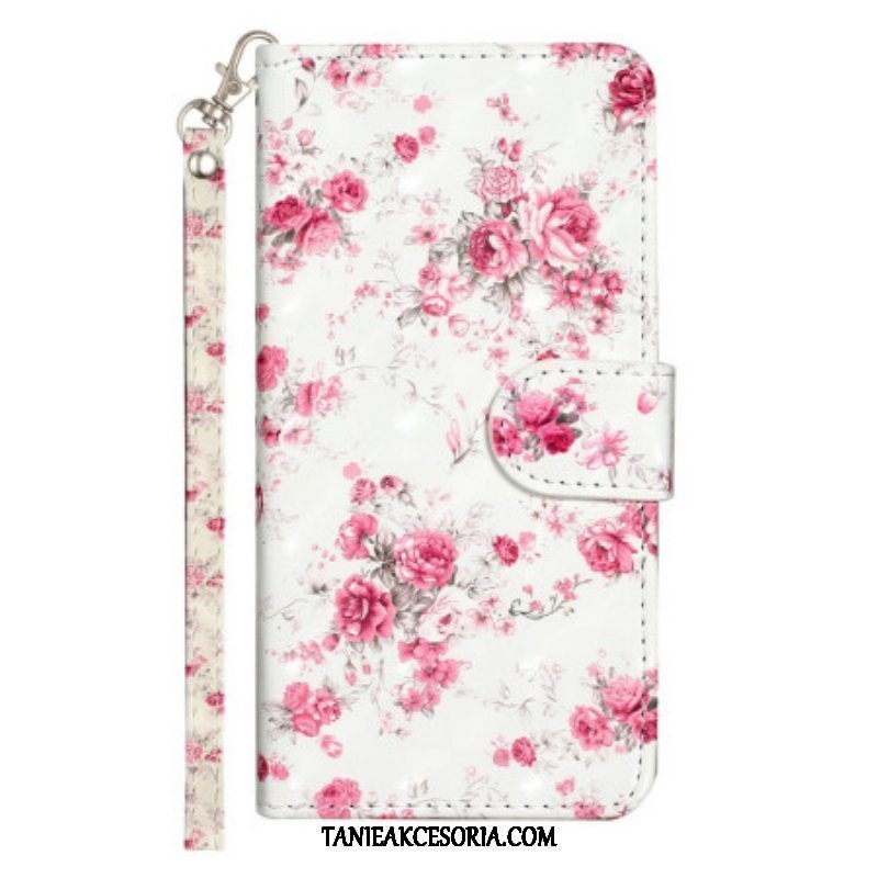 Etui Folio do Samsung Galaxy A14 / A14 5G z Łańcuch Pasek Liberty Flowers