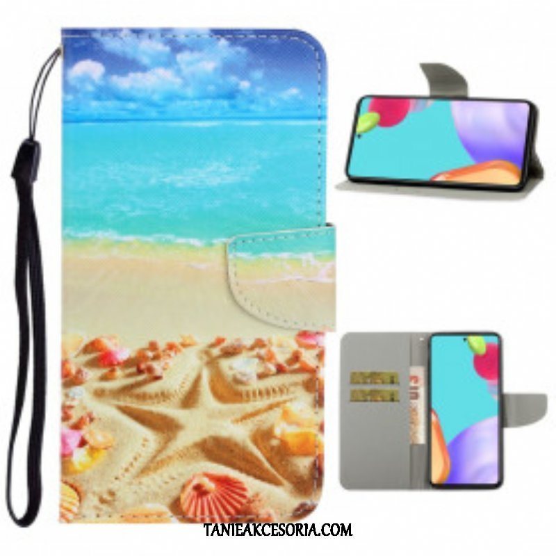 Etui Folio do Samsung Galaxy A52 4G / A52 5G / A52s 5G z Łańcuch Plaża Smyczkowa