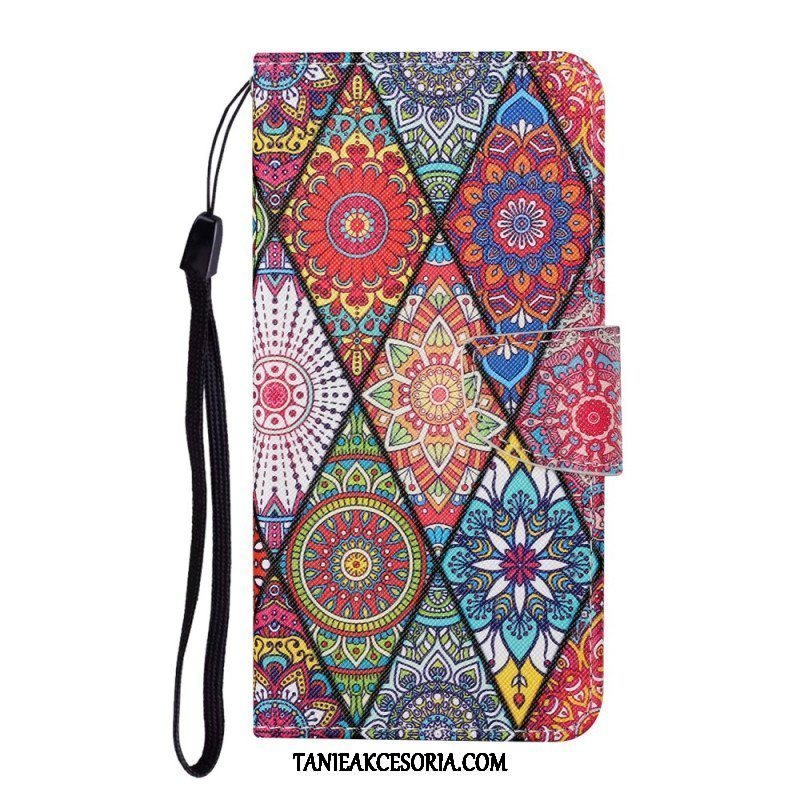 Etui Folio do Samsung Galaxy A54 5G Patchwork Ze Smyczą