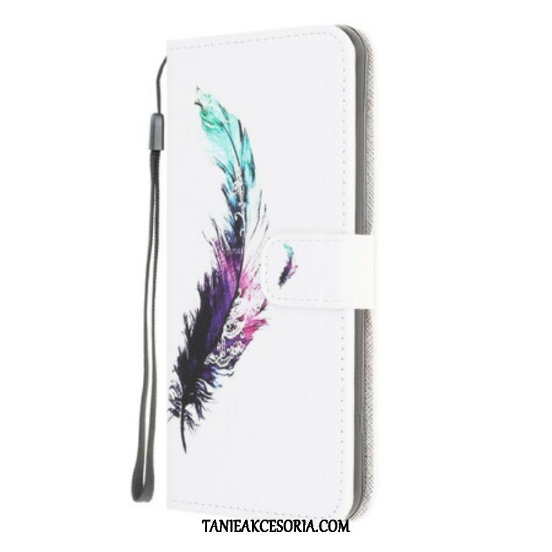 Etui Folio do Samsung Galaxy M12 / A12 z Łańcuch Pióro Z Smyczą