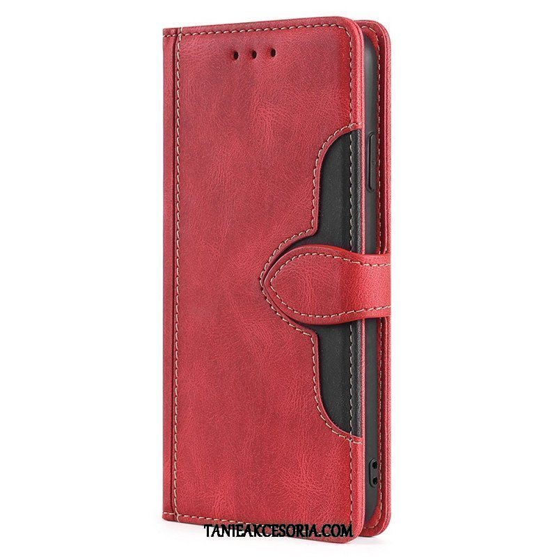 Etui Folio do Samsung Galaxy M32 Dwukolorowa Stylowa Sztuczna Skóra