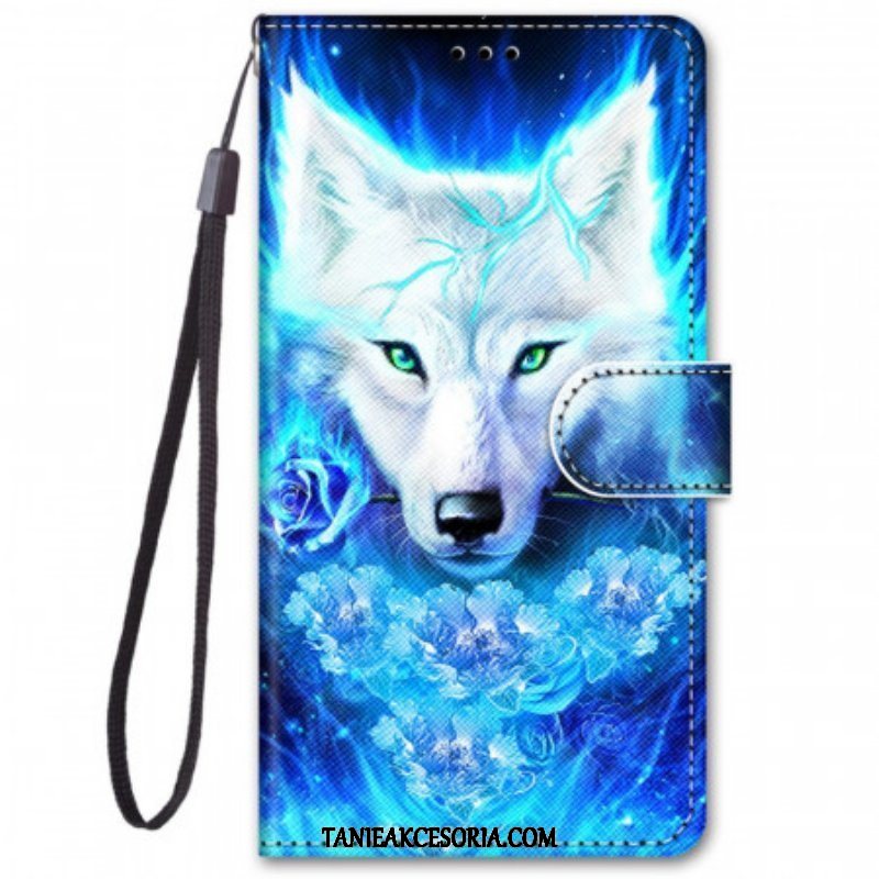 Etui Folio do Samsung Galaxy M52 5G Fluorescencyjny Wilk