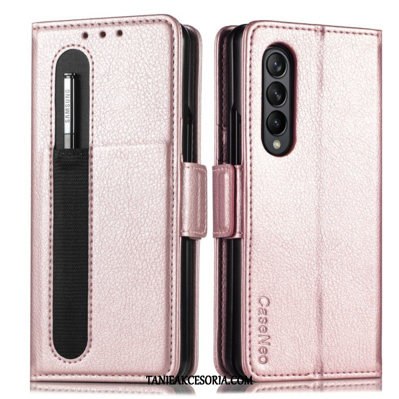 Etui Folio do Samsung Galaxy Z Fold 3 5G Efekt Skóry Caseneo