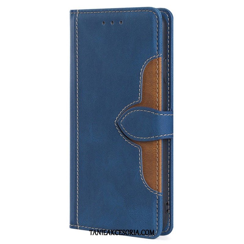 Etui Folio do Vivo X90 Pro Dwukolorowa Stylowa Sztuczna Skóra