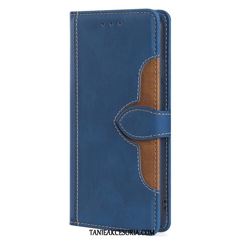 Etui Folio do Vivo Y16 Stylowa Dwukolorowa Sztuczna Skóra