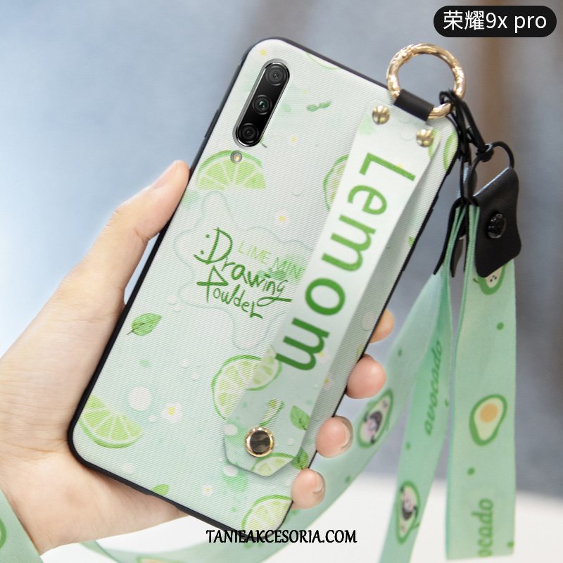 Etui Honor 9x Pro Truskawka Lekki I Cienki Ochraniacz, Obudowa Honor 9x Pro Osobowość Nubuku Zielony