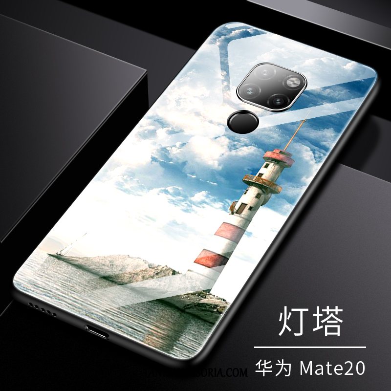 Etui Huawei Mate 20 Kreatywne Telefon Komórkowy Szkło, Obudowa Huawei Mate 20 Niebieski Silikonowe Osobowość