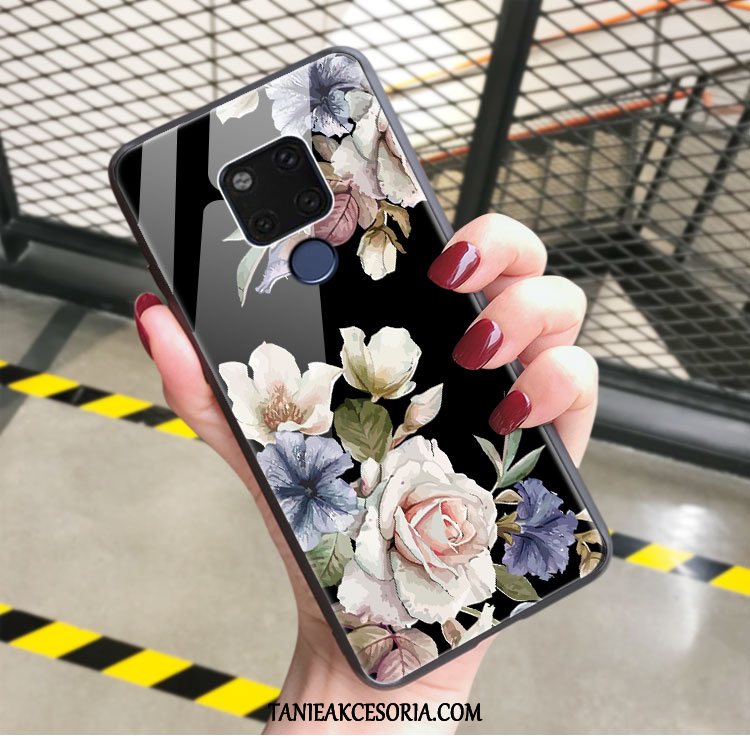 Etui Huawei Mate 20 Telefon Komórkowy Ochraniacz Czarny, Futerał Huawei Mate 20 Kwiaty Lustro Kreatywne