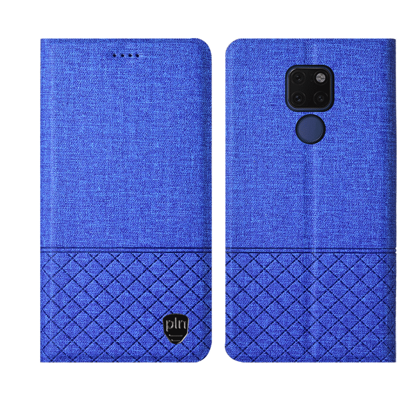 Etui Huawei Mate 20 W Kratę Telefon Komórkowy Niebieski, Pokrowce Huawei Mate 20 Anti-fall Skórzany Futerał Miękki