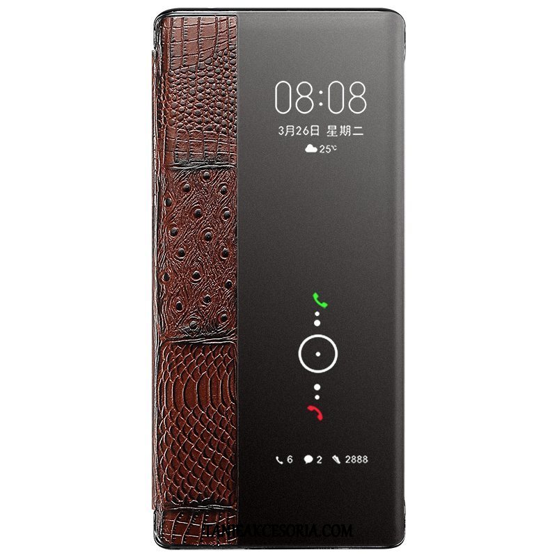Etui Huawei Mate 40 Prawdziwa Skóra Skórzany Nowy, Futerał Huawei Mate 40 Telefon Komórkowy Wysoki Koniec Ochraniacz Braun