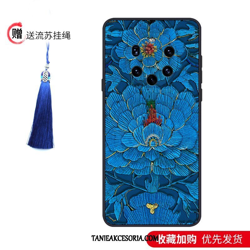 Etui Huawei Mate 40 Pro+ Niebieski Cienkie All Inclusive, Pokrowce Huawei Mate 40 Pro+ Chiński Styl Nubuku Miękki