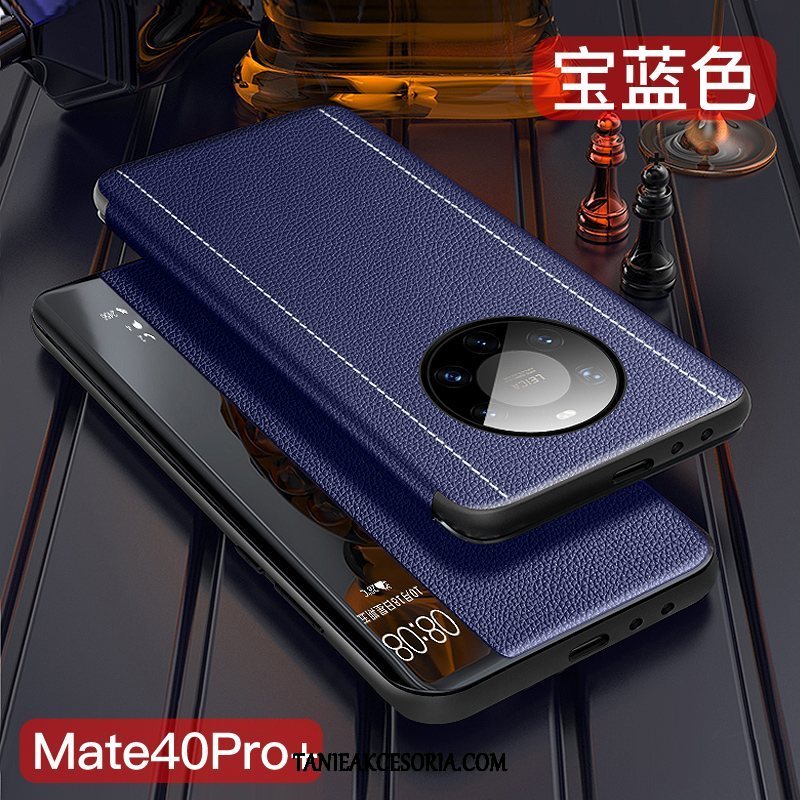 Etui Huawei Mate 40 Pro+ Prawdziwa Skóra Ochraniacz Klapa, Obudowa Huawei Mate 40 Pro+ Telefon Komórkowy Anti-fall Skórzany Futerał