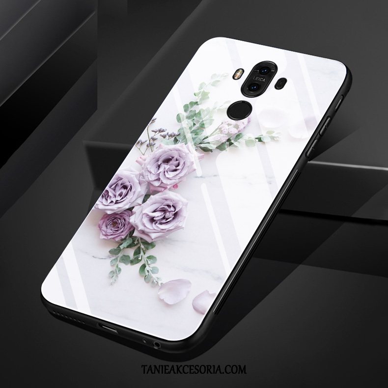Etui Huawei Mate 9 Różowy Szkło Drukowanie, Futerał Huawei Mate 9 Piękny Silikonowe Kwiaty