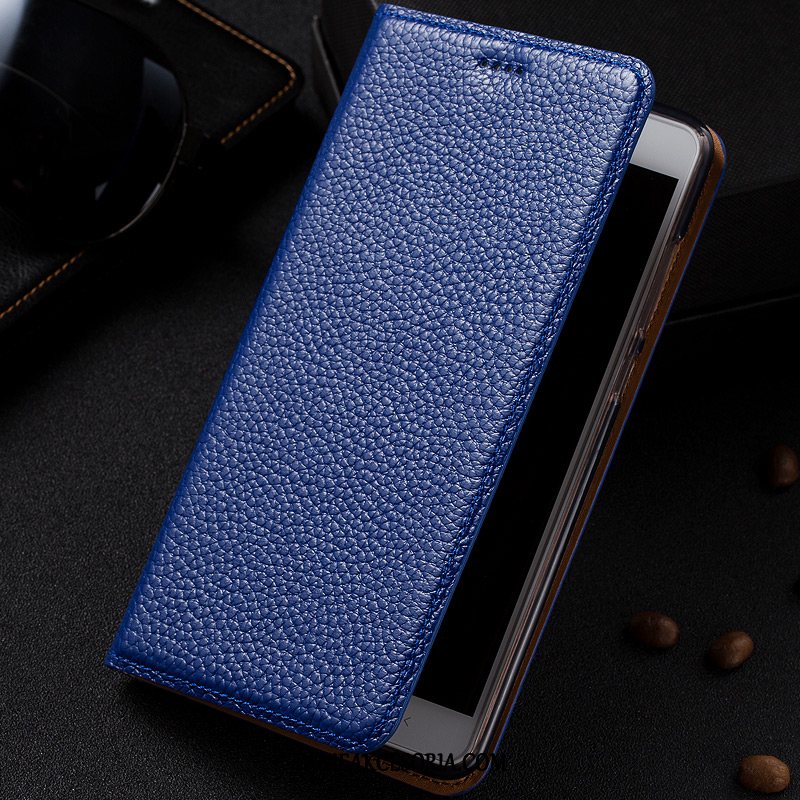 Etui Huawei P Smart+ Ochraniacz Wzór All Inclusive, Futerał Huawei P Smart+ Litchi Niebieski Skórzany