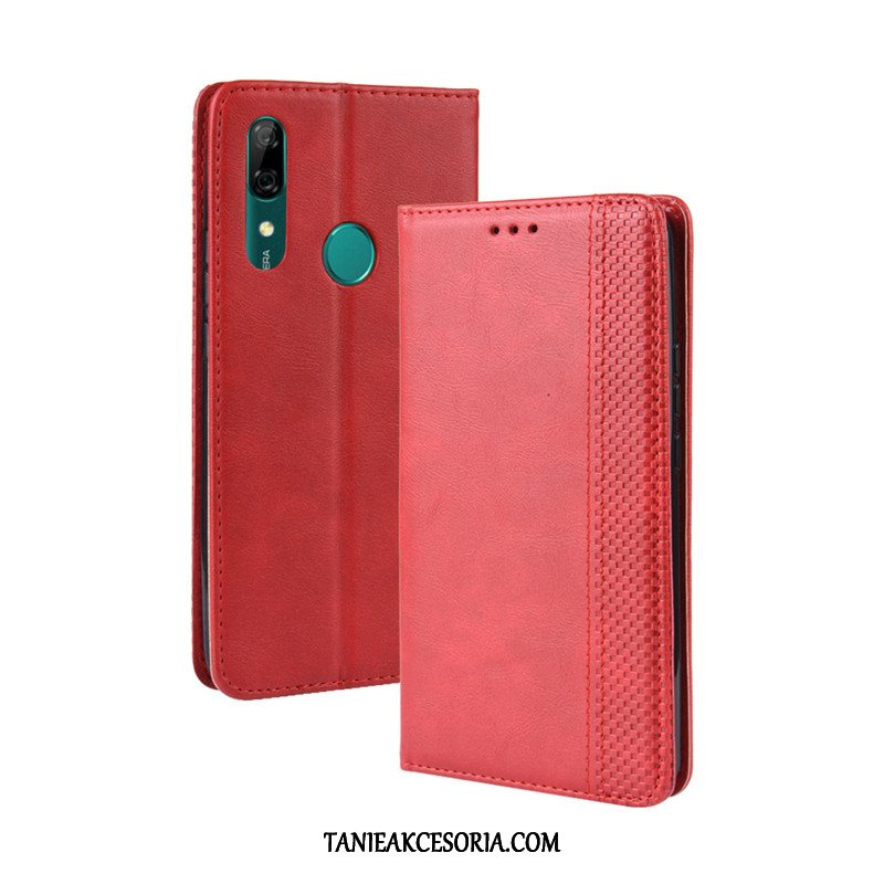 Etui Huawei P Smart Z Vintage Czerwony Telefon Komórkowy, Obudowa Huawei P Smart Z Ochraniacz Skórzany Futerał Magnetyzm