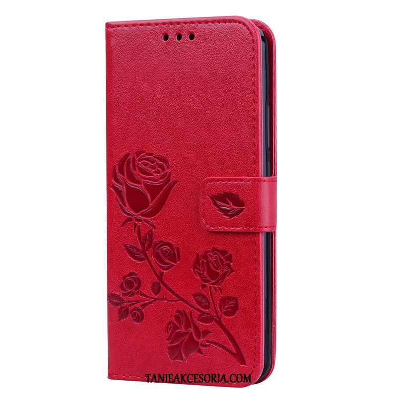 Etui Huawei P20 Lite Anti-fall Kwiaty Czerwony, Futerał Huawei P20 Lite Jednolity Kolor Skórzany Różowy