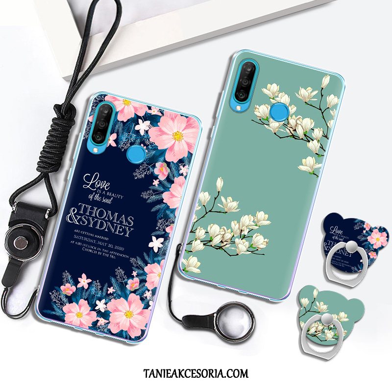 Etui Huawei P30 Lite Moda Zielony Miękki, Pokrowce Huawei P30 Lite Wiszące Ozdoby Telefon Komórkowy