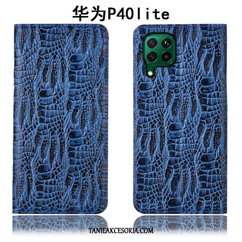 Etui Huawei P40 Lite Telefon Komórkowy Skórzany Ochraniacz, Futerał Huawei P40 Lite Niebieski All Inclusive