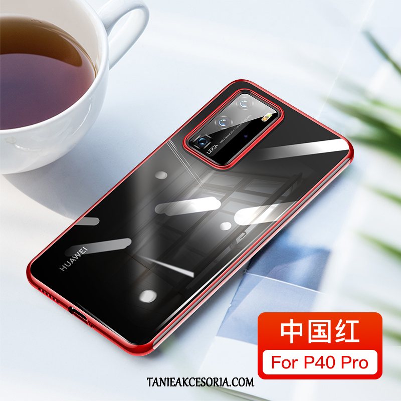 Etui Huawei P40 Pro Modna Marka Kreatywne Silikonowe, Futerał Huawei P40 Pro All Inclusive Czerwony Netto Ochraniacz