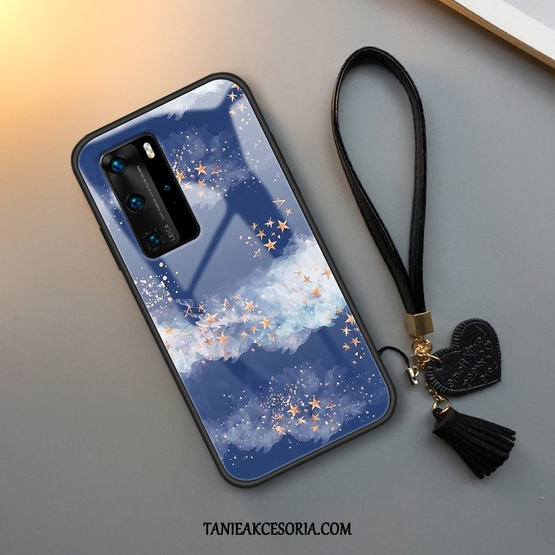 Etui Huawei P40 Pro Piórka Świeży Silikonowe, Futerał Huawei P40 Pro Osobowość Niebieski Mały