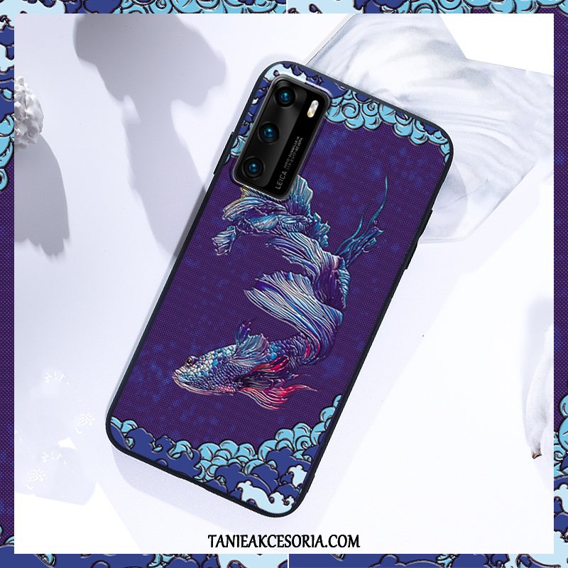 Etui Huawei P40 Purpurowy Vintage Moda, Futerał Huawei P40 Nubuku Telefon Komórkowy Pałac