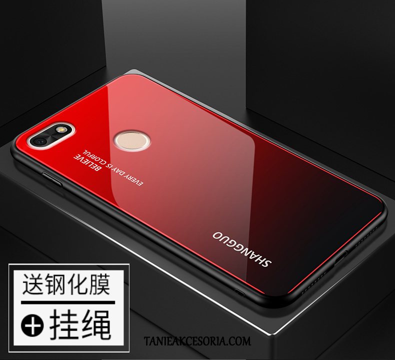 Etui Huawei Y6 Pro 2017 Telefon Komórkowy Gradient Czerwony, Pokrowce Huawei Y6 Pro 2017 Szkło Hartowane Filmy