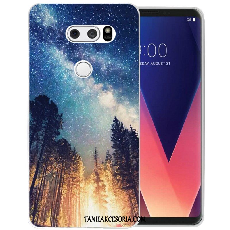 Etui Lg V30 Gwiazda Niebieski Tendencja, Obudowa Lg V30 Ochraniacz Miękki Silikonowe