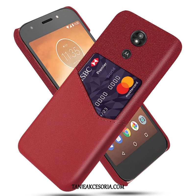 Etui Moto E5 Play Biznes Ochraniacz Karta, Futerał Moto E5 Play Anti-fall Telefon Komórkowy Czerwony