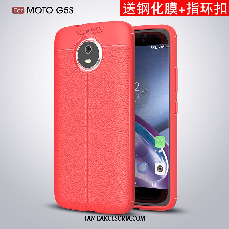 Etui Moto G5s Anti-fall Czerwony Telefon Komórkowy, Futerał Moto G5s Ochraniacz All Inclusive Miękki