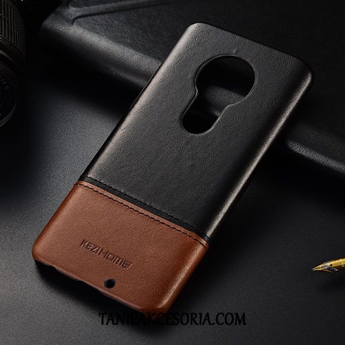 Etui Moto G7 Play Prawdziwa Skóra Ochraniacz Telefon Komórkowy, Futerał Moto G7 Play Mieszane Kolory Czarny