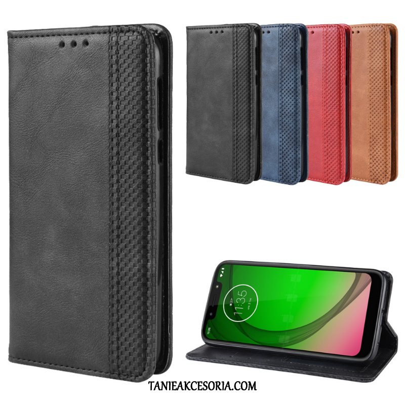 Etui Moto G7 Play Telefon Komórkowy Czarny Anti-fall, Obudowa Moto G7 Play Karta Wzór Vintage