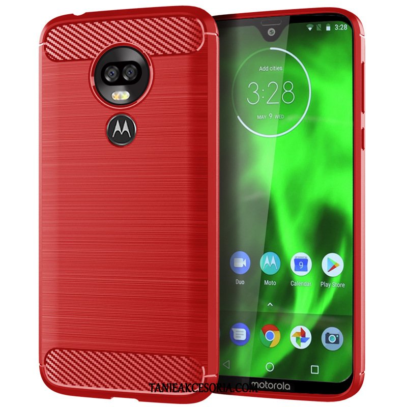 Etui Moto G7 Plus Miękki Czerwony Ochraniacz, Obudowa Moto G7 Plus Silikonowe Anti-fall Jedwab