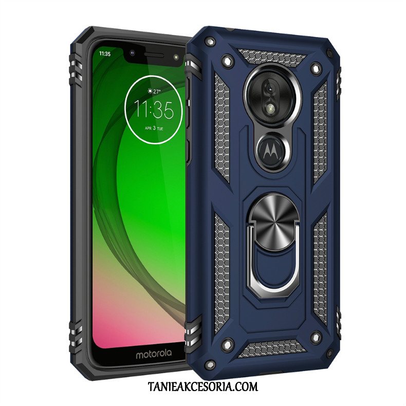 Etui Moto G7 Power Magnetyzm Trzy Mechanizmy Obronne Niebieski, Futerał Moto G7 Power All Inclusive Na Pokładzie Telefon Komórkowy