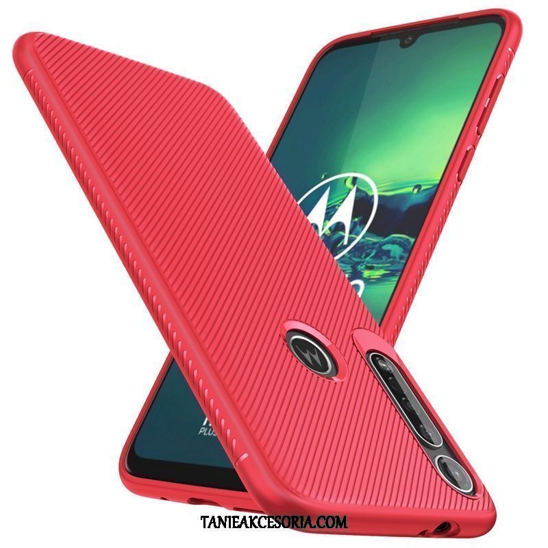 Etui Moto G8 Plus Czerwony Miękki Anti-fall, Pokrowce Moto G8 Plus Telefon Komórkowy Pu Ochraniacz