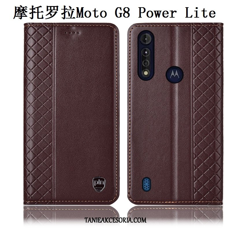 Etui Moto G8 Power Lite Telefon Komórkowy Brązowy All Inclusive, Pokrowce Moto G8 Power Lite Prawdziwa Skóra Anti-fall Ochraniacz