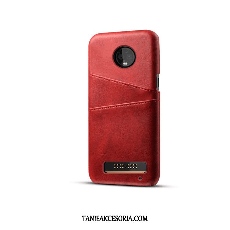 Etui Moto Z3 Play Skóra Wino Czerwone Tendencja, Obudowa Moto Z3 Play Telefon Komórkowy Anti-fall Ochraniacz