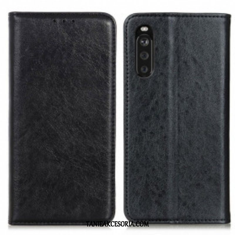 Etui Na Telefon do Sony Xperia 5 III Etui Folio Teksturowana Dwoina Skóry