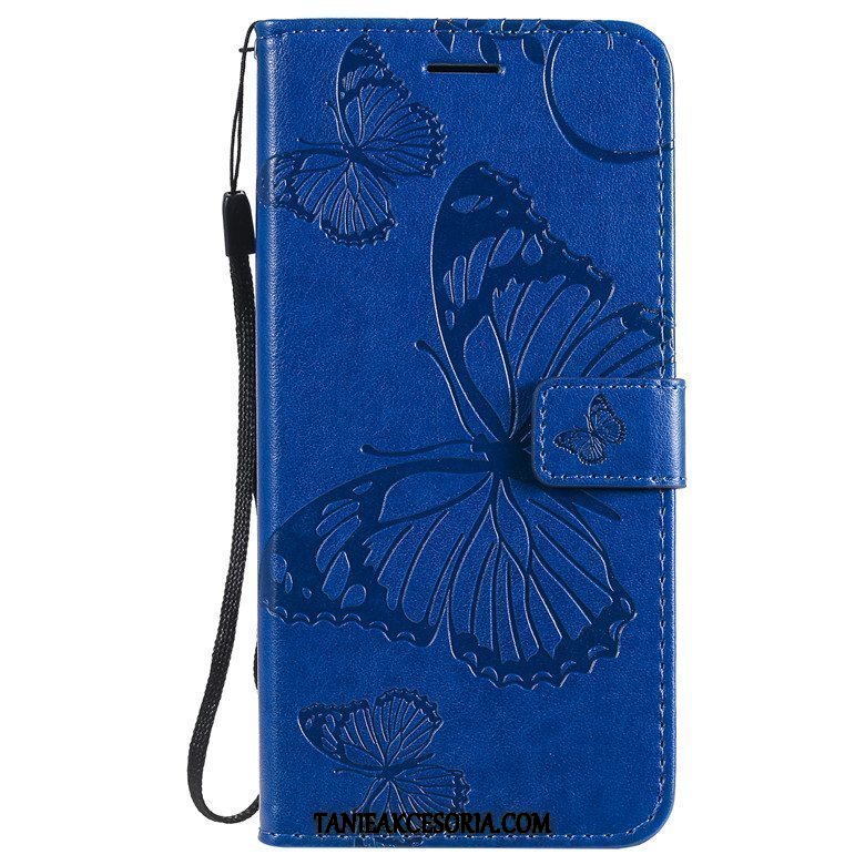 Etui Nokia 6.2 Niebieski Kwiaty Motyla Klapa, Futerał Nokia 6.2 Ochraniacz Skórzany Anti-fall