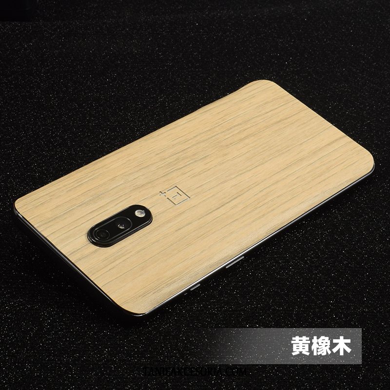 Etui Oneplus 7 Ziarno Drewna Nubuku Filmy, Futerał Oneplus 7 Odporny Na Zarysowania Telefon Komórkowy Ochraniacz Braun