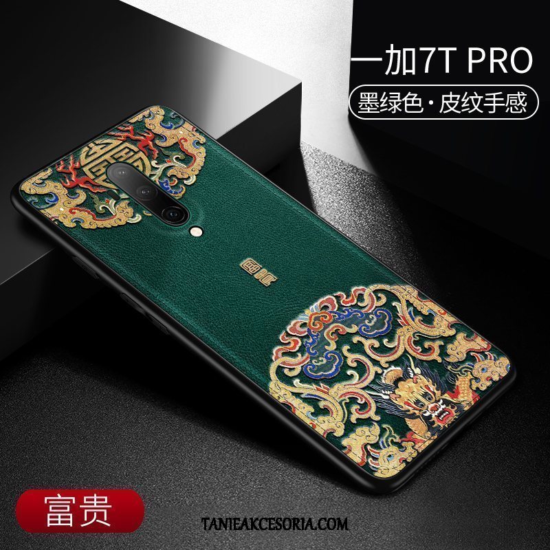 Etui Oneplus 7t Pro Zielony Anti-fall Telefon Komórkowy, Futerał Oneplus 7t Pro Chiński Styl Silikonowe Kreatywne